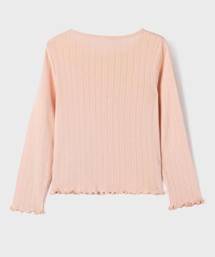 Tee-shirt manches longues finitions froncées fille vue3 - GEMO 4G FILLE - GEMO