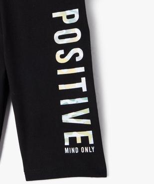 Legging long en coton stretch imprimé fille vue2 - GEMO 4G FILLE - GEMO