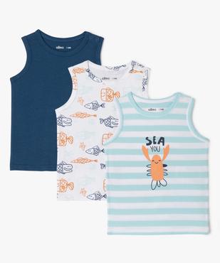Débardeur à col rond en coton bébé garçon (lot de 3) vue1 - GEMO(BEBE DEBT) - GEMO