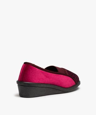 Chaussons femme confort en velours dessus élastiqué vue4 - GEMO(HOMWR FEM) - GEMO