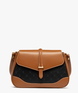 Sac à rabat bicolore avec bandoulière amovible femme vue1 - GEMO (ACCESS) - GEMO