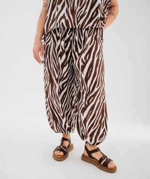 Pantalon ample et fluide style sarouel femme grande taille vue1 - GEMO 4G GT - GEMO