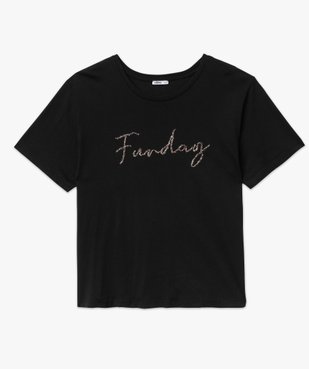 Tee-shirt à manches courtes avec motif brodé femme grande taille vue4 - GEMO (G TAILLE) - GEMO