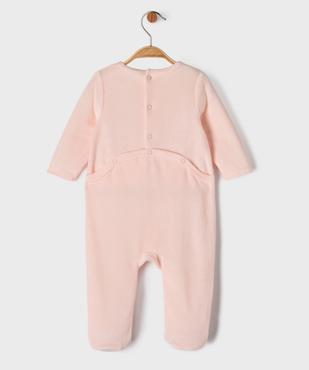 Pyjama en velours avec inscription bébé fille vue3 - GEMO(BB COUCHE) - GEMO