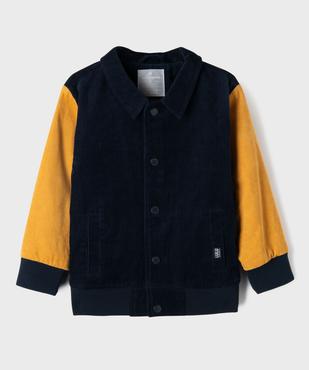 Blouson bicolore en velours côtelé garçon - LuluCastagnette vue1 - LULU CASTAGNETTE GEMO FOR GOOD - GEMO