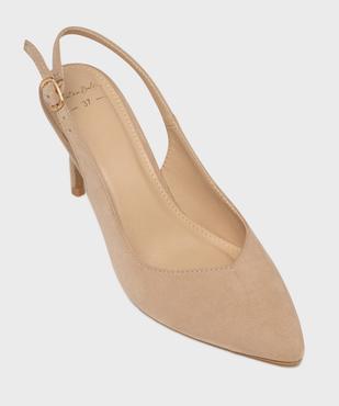 Escarpins slingbacks en suédine à talon aiguille et bout pointu femme - Valentina Baldano vue5 - VALENTINA BALDA - GEMO