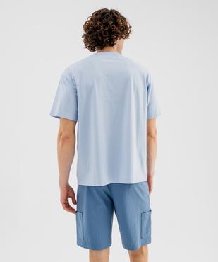 Pyjashort en jersey de coton bicolore homme - Roadsign vue5 - ROADSIGN GEMO FOR GOOD D - GEMO