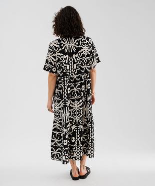 Robe longue et fluide à manches courtes imprimée femme vue3 - GEMO 4G FEMME - GEMO