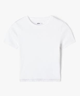 Tee-shirt à manches courtes avec bas en dentelle fille vue1 - GEMO (JUNIOR) - GEMO