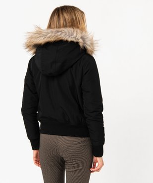 Blouson doublé peluche avec capuche femme vue3 - GEMO(FEMME PAP) - GEMO