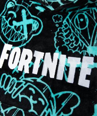 Robe de chambre forme sweat à capuche en maille douillette garçon - Fortnite  vue2 - FORTNITE - GEMO