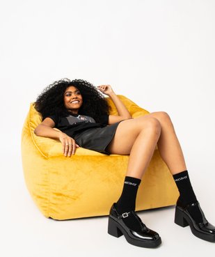 Jupe courte trapèze en cuir imitation femme vue6 - GEMO(FEMME PAP) - GEMO