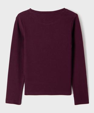 Tee-shirt manches longues en maille côtelée fille vue3 - GEMO 4G FILLE - GEMO