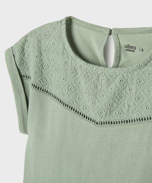 Tee-shirt manches courtes avec détails brodés fille vue2 - GEMO 4G FILLE - GEMO