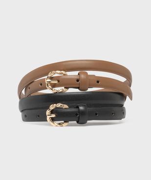 Ceintures fines avec boucle torsadée femme (lot de 2) vue1 - GEMO (ACCESS) - GEMO