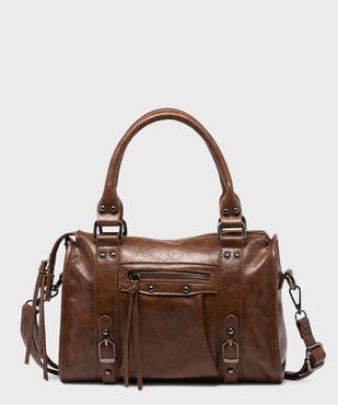 Sac à main verni mat à clous et bandoulière amovible femme vue1 - GEMO (ACCESS) - GEMO