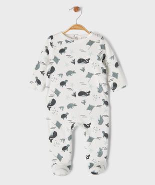 Pyjama en velours avec motifs marins bébé vue1 - GEMO 4G BEBE - GEMO