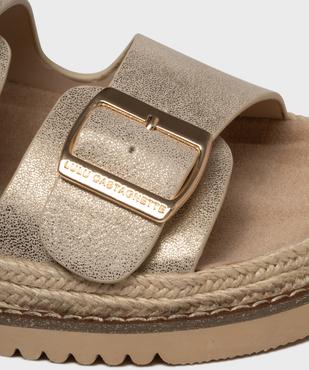Mules à petit talon compensé et larges brides brillantes femme - LuluCastagnette vue6 - LULUCASTAGNETTE - GEMO