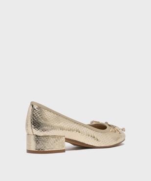 Ballerines métallisées à petit talon femme - Follow Me vue4 - FOLLOW ME - GEMO