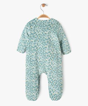 Pyjama en velours à motifs fleuris ouvert devant bébé fille vue3 - GEMO 4G BEBE - GEMO