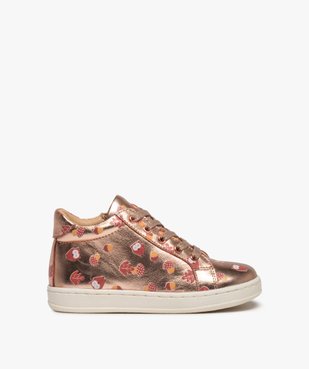 Baskets fille mid-cut dessus cuir métallisées imprimé – NA!  vue1 - NA! - GEMO