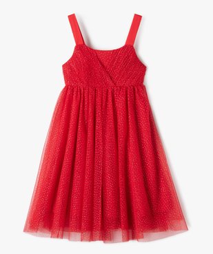 Robe de cérémonie en tulle à pois pailletés fille vue1 - GEMO (ENFANT) - GEMO