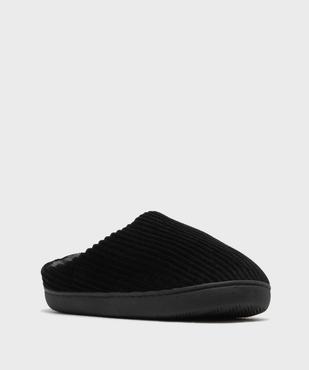 Chaussons mules en velours côtelé à doublure fourrée homme vue2 - GEMO(HOMWR HOM) - GEMO