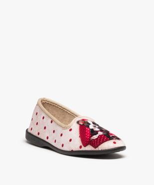 Chaussons femme en velours ras imprimés bouledogue vue2 - GEMO 4G FEMME - GEMO
