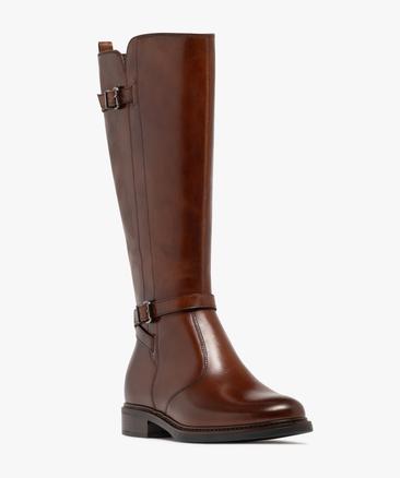 Bottes femme style cavalière en cuir