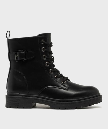 Boots crantées look rangers à lacets et zip femme vue1 - 5 MILES - GEMO