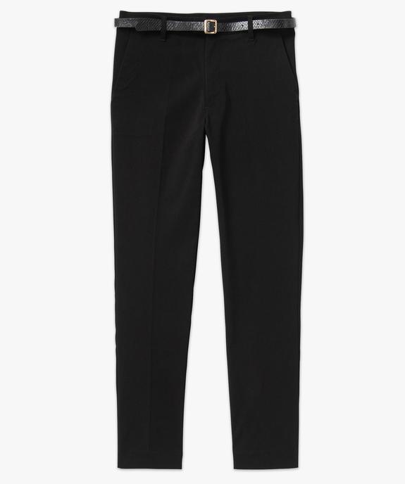 Pantalon en toile extensible coupe slim avec ceinture femme vue4 - GEMO(FEMME PAP) - GEMO