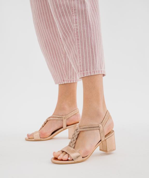 Sandales à talon large et bride bijou en strass femme vue1 - VALENTINA BALDA - GEMO