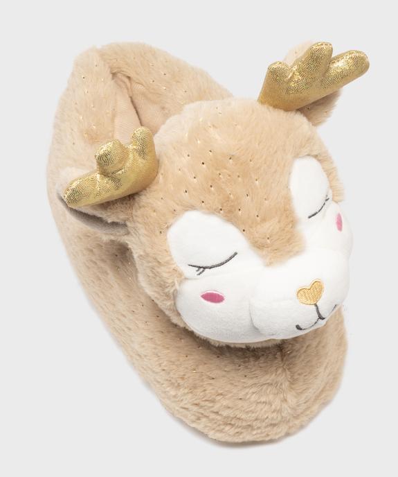 Chaussons en volume pailletés à tête de renne femme vue5 - GEMO(HOMWR FEM) - GEMO