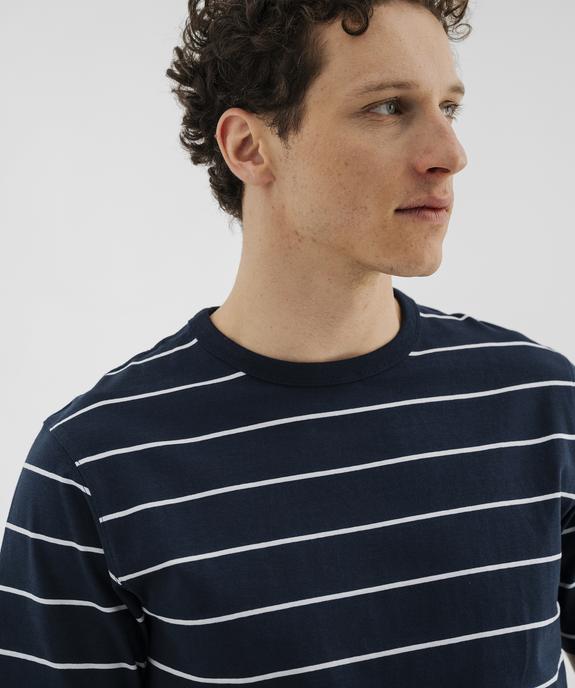 Tee-shirt à manches courtes rayé homme vue2 - GEMO (HOMME) - GEMO