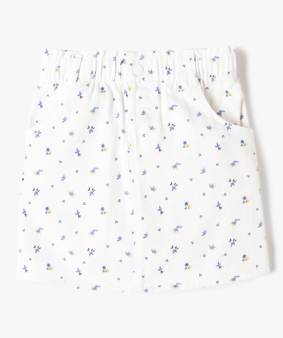 Jupe fille à motifs fleuris en toile de coton vue1 - GEMO 4G FILLE - GEMO