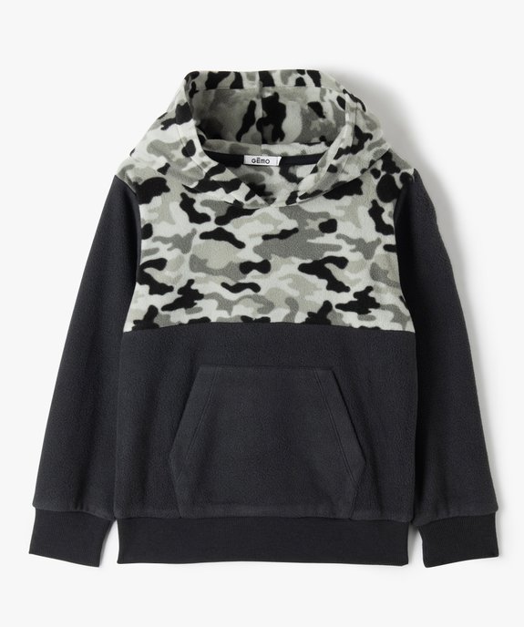 Sweat garçon à capuche en maille polaire vue1 - GEMO (ENFANT) - GEMO