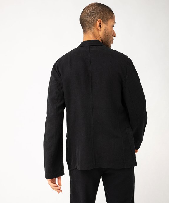 Veste de costume homme en lin mélangé vue3 - GEMO 4G HOMME - GEMO