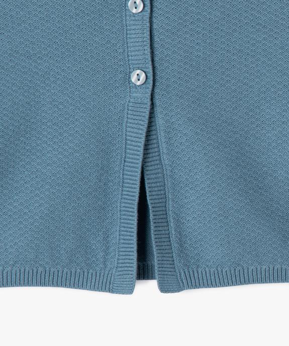 Gilet court en maille fantaisie fille vue3 - GEMO (ENFANT) - GEMO