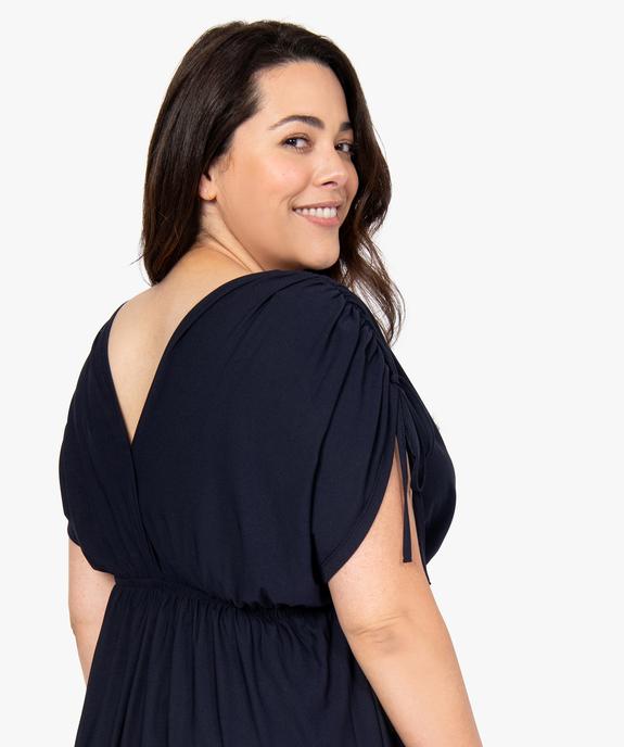 Robe femme grande taille courte effet drapé à manches modulables vue2 - GEMO (G TAILLE) - GEMO
