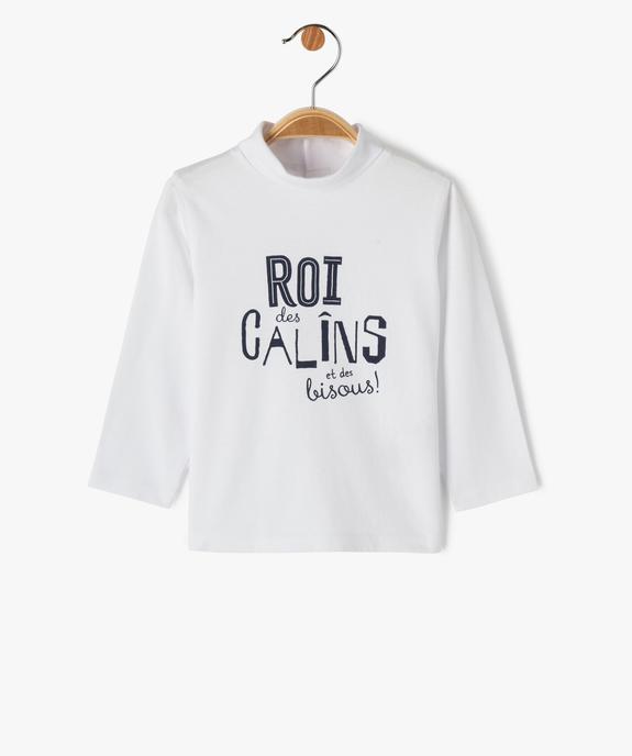 Tee-shirt à message manches longues et col roulé bébé garçon vue1 - GEMO 4G BEBE - GEMO