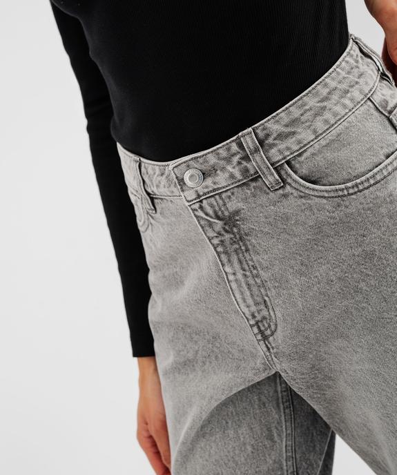 Jean mom fit taille haute délavé femme vue2 - GEMO 4G FEMME - GEMO