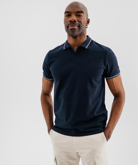 Polo à manches courtes et finitions fantaisie homme vue4 - GEMO 4G HOMME - GEMO