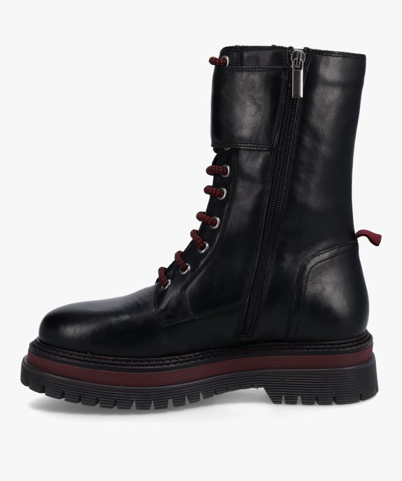 Boots femme style rangers à lacets et semelle crantée vue3 - GEMO (CASUAL) - GEMO