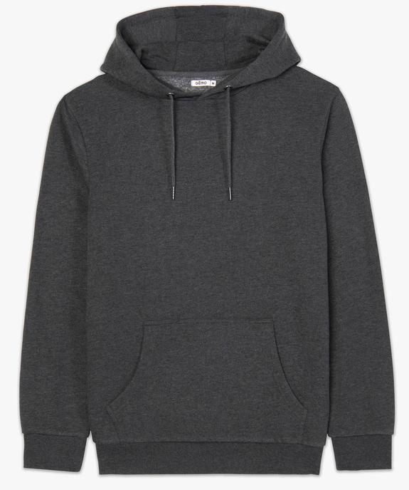 Sweat homme à capuche uni et molletonné vue4 - GEMO 4G HOMME - GEMO