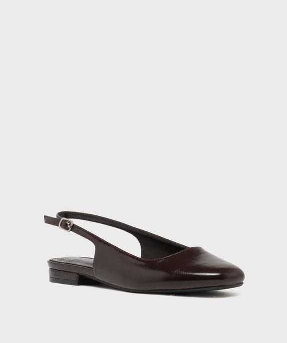 Escarpins slingback à bout carré et talon plat femme - Follow Me vue2 - FOLLOW ME - GEMO