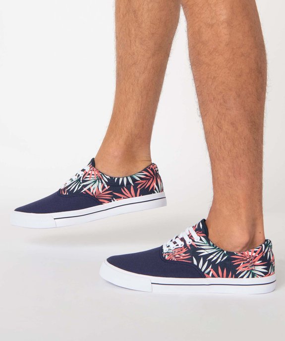 Baskets homme en toile style retro tennis vue1 - GEMO 4G HOMME - GEMO