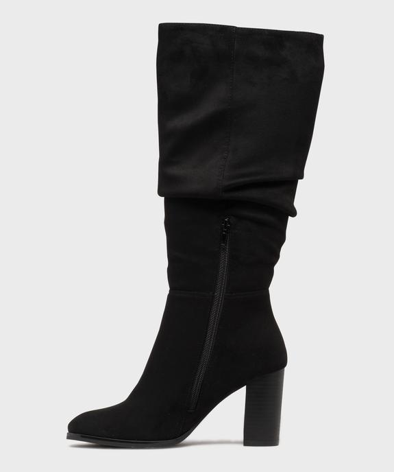 Bottes en suédine avec tige drapée femme - Follow Me vue3 - FOLLOW ME - GEMO
