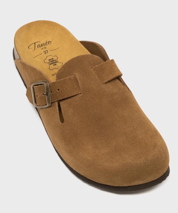 Sabots en cuir suédé avec semelle intérieure anatomique femme vue5 - TANEO GEMO FOR GOOD - GEMO