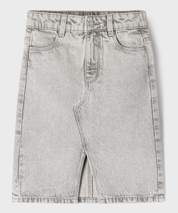 Jupe en jean délavé fille vue1 - GEMO 4G FILLE - GEMO