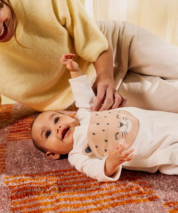 Pyjama en coton ouvert devant motif félin bébé fille vue4 - GEMO 4G BEBE - GEMO